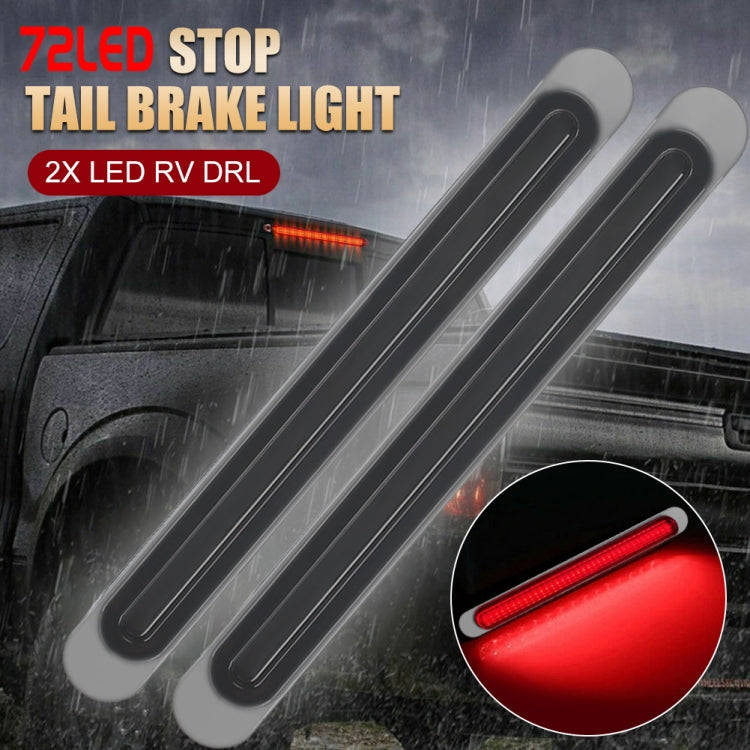 2 PCS 72LEDs Two-color Brake Turn Tail Light(Smoked Shell Red Light + Flowing Yellow Light)