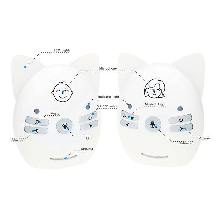 V30 Wireless Audio Baby Monitor Support Voice Monitoring + Intercom + Night Light without Battery...