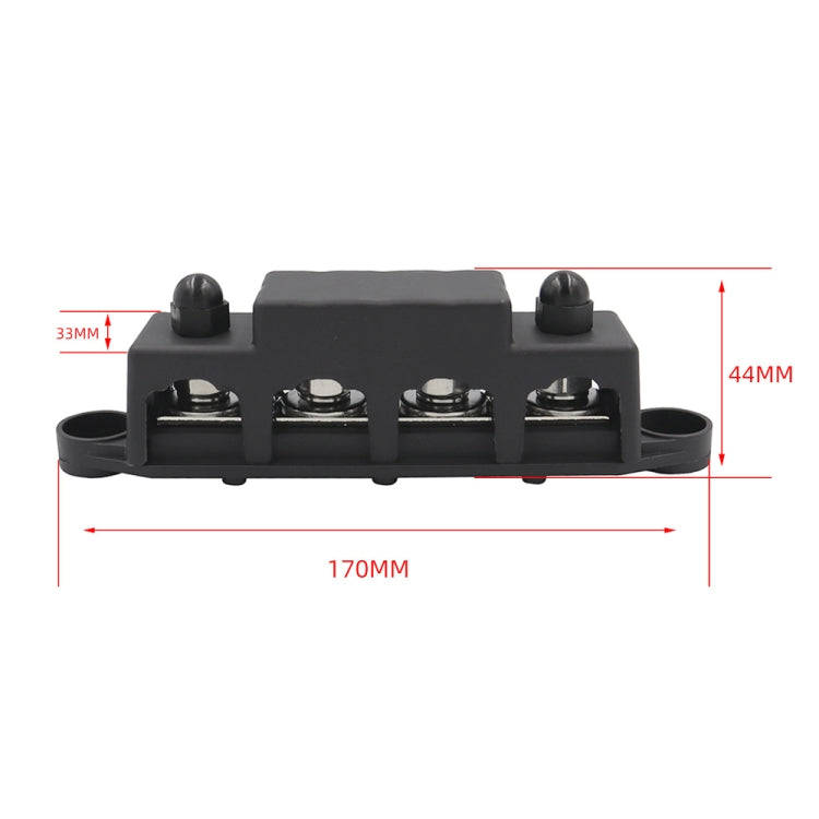 Black M8 Stud RV Ship High Current Power Distribution Terminal Block with Cover