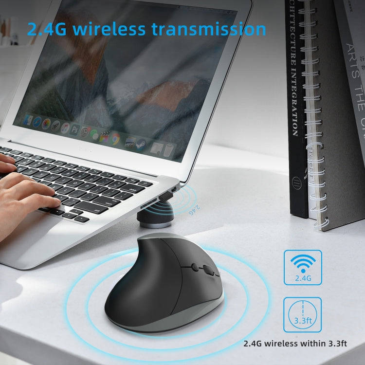 X10 2.4G Wireless Rechargeable Vertical Ergonomic Gaming Mouse(Grey)
