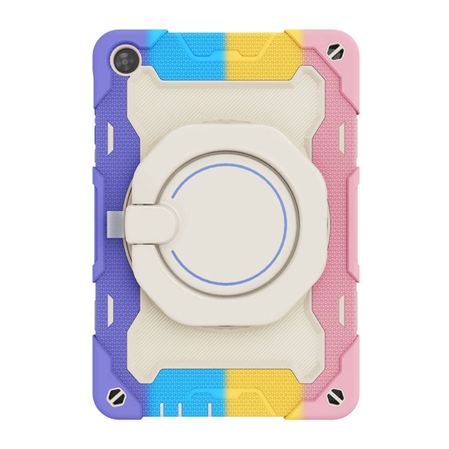 For Huawei MatePad T 10s / T10 Armor Contrast Color Silicone + PC Tablet Case(Rainbow Pink)