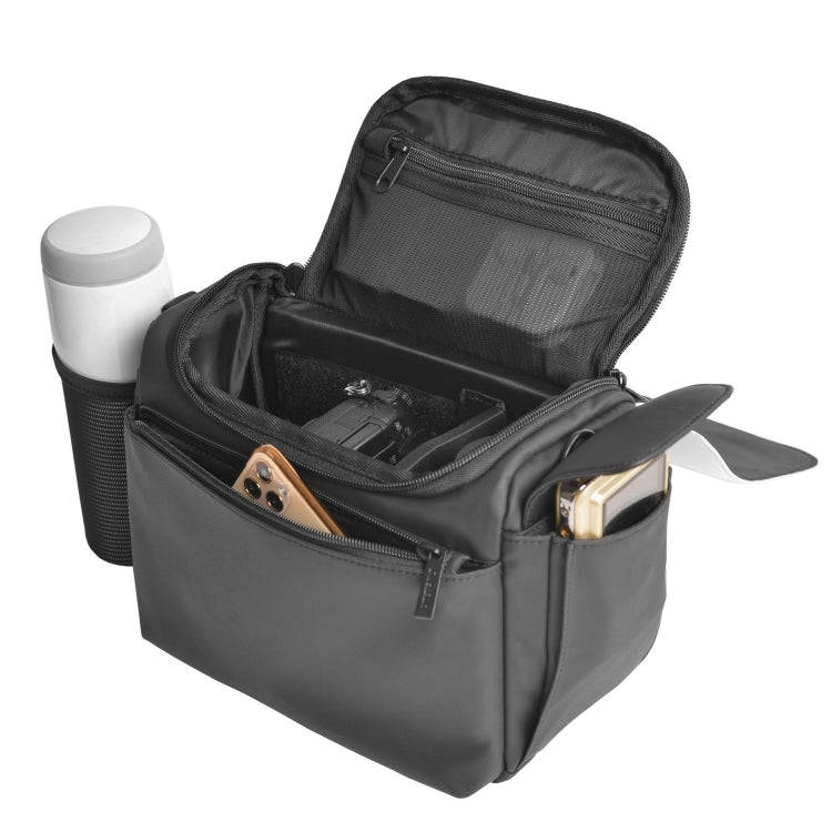 CADeN D73 Camera Sling Bag Water-resistant Shockproof Camera Handbag, Size:23.5 x 14 x 19cm Black...