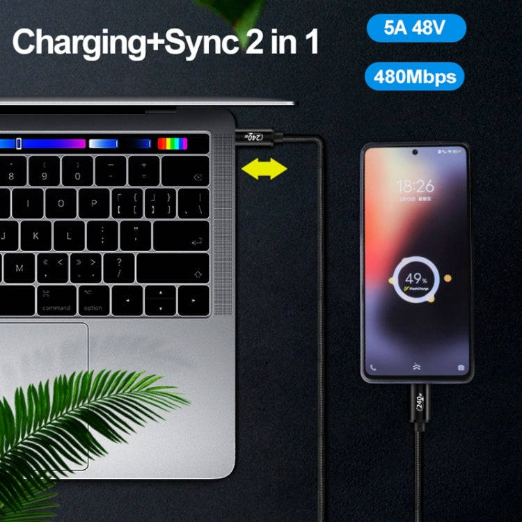 PD240W USB-C / Type-C to Type-C Fast Charging Data Cable, Length:2m(Black)