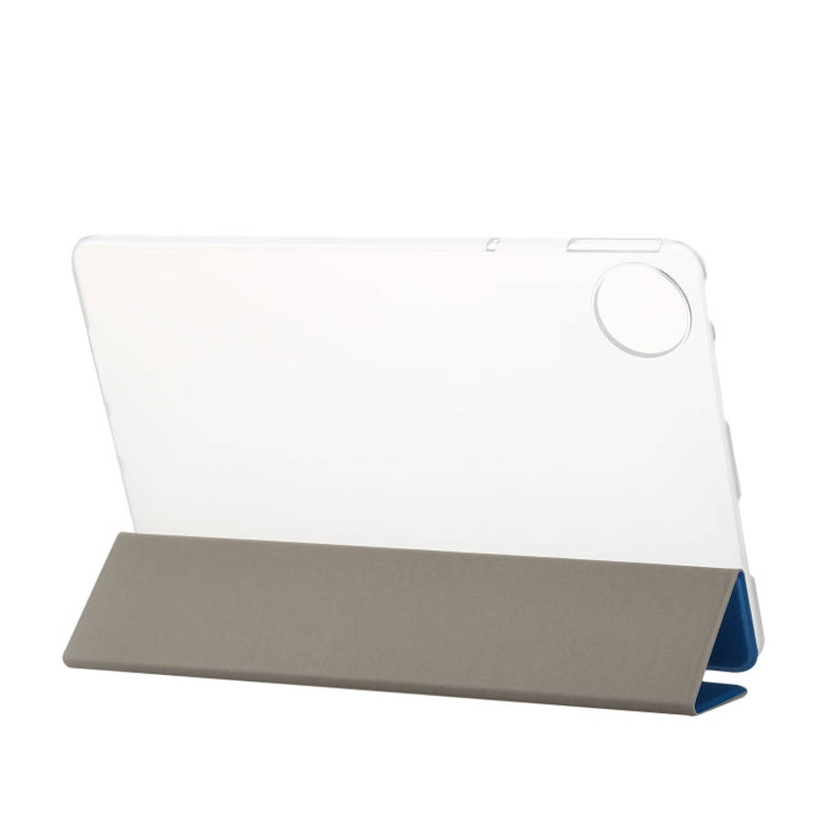 For Huawei MatePad Pro 11 2022 Silk Texture Leather Tablet Case with Three-folding Holder(Dark Blue)