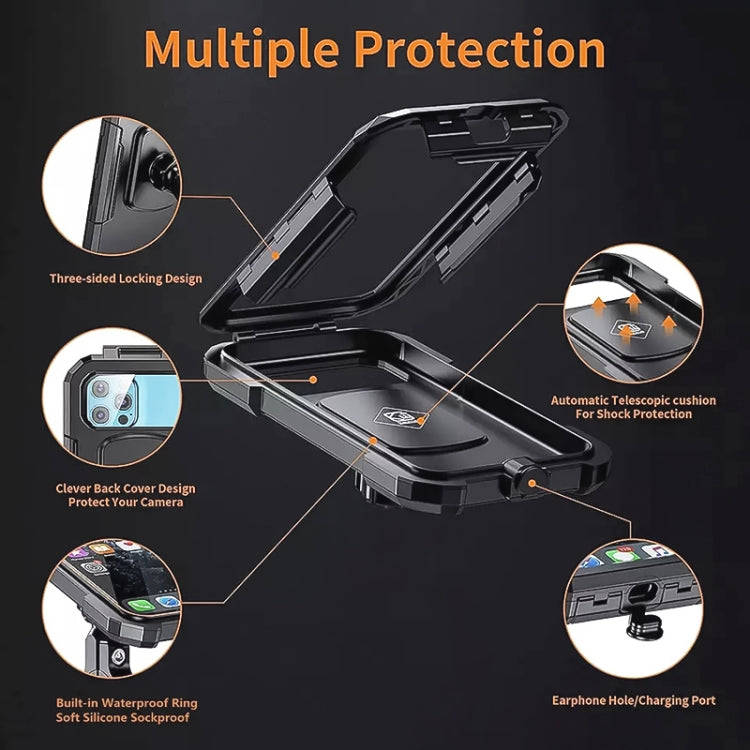 Kewig M18L-A2 Motorcycle / Bicycle Rearview Mirror Wireless Charging Waterproof Box Mobile Phone ...