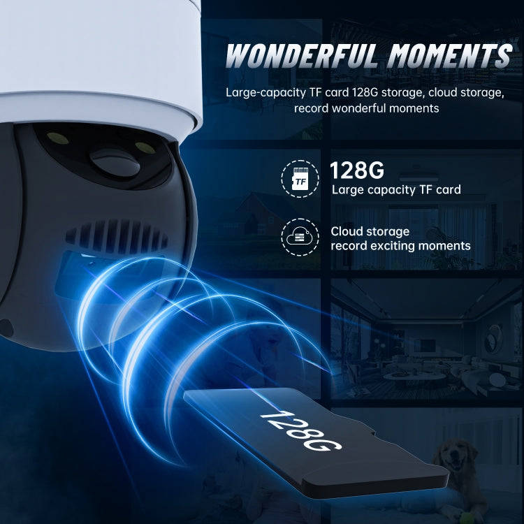 T34 2MP HD IP66 Waterproof Wireless WiFi Solar Camera(White)