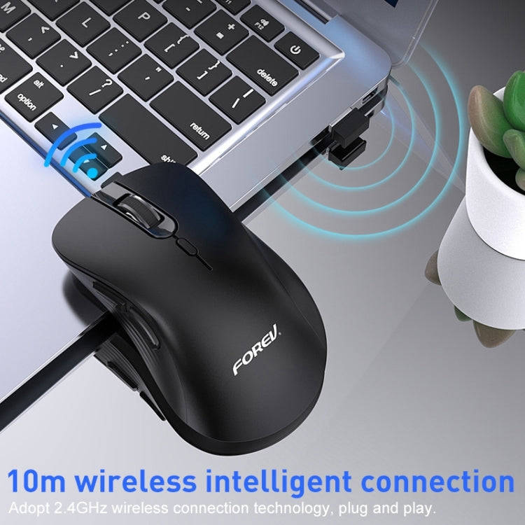 FOREV FV-G200 Wireless Ergonomic Vertical Side Button Mouse(Milk Tea Color)