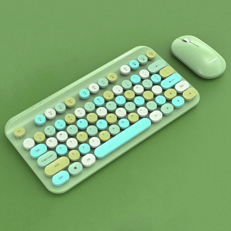 FOREV FFVWI9 Mixed Color Portable 2.4G Wireless Keyboard Mouse Set(Green)