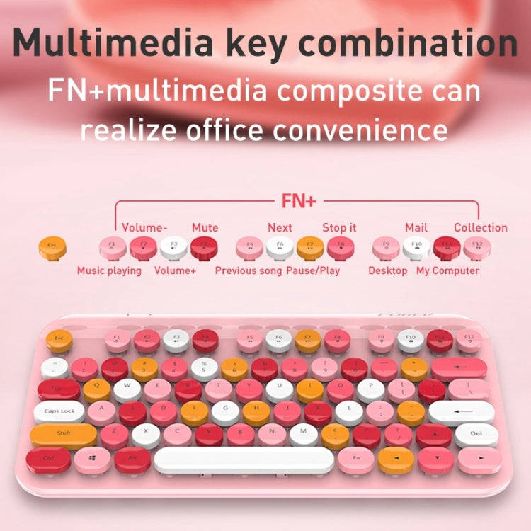 FOREV FFVWI9 Mixed Color Portable 2.4G Wireless Keyboard Mouse Set(Red)