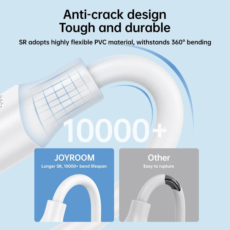 JOYROOM S-UC027A9 3A USB to USB-C/Type-C Fast Charging Data Cable, Length:1m(White)