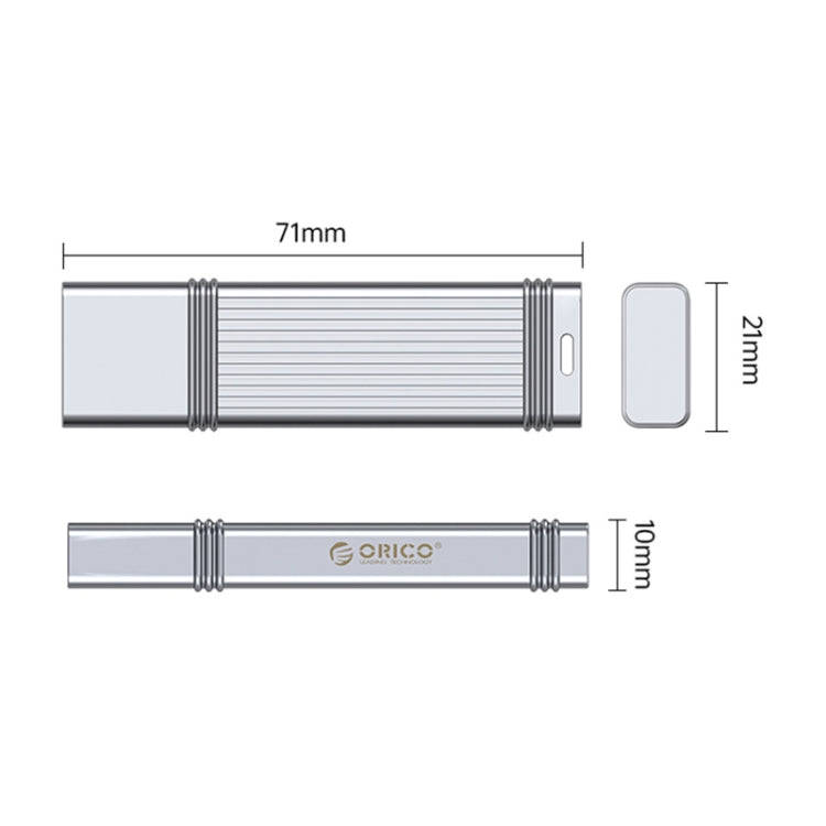 ORICO 64GB USB-A USB3.2 Gen1 USB Flash Drive, Read 260MB/s, Write 50MB/s (Silver)