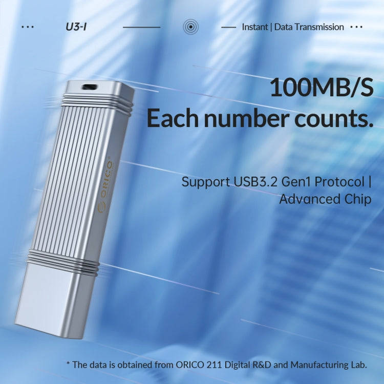 ORICO 64GB USB-A USB3.2 Gen1 USB Flash Drive, Read 260MB/s, Write 50MB/s (Silver)