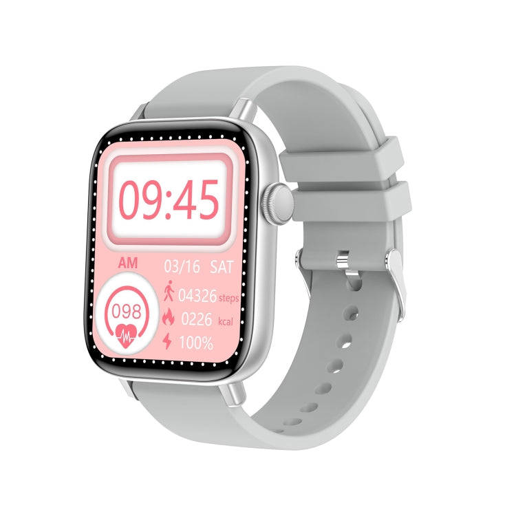 T49 1.9 inch HD Square Screen Smart Watch Supports Heart Rate Monitoring/Bluetooth Calling(Silver...