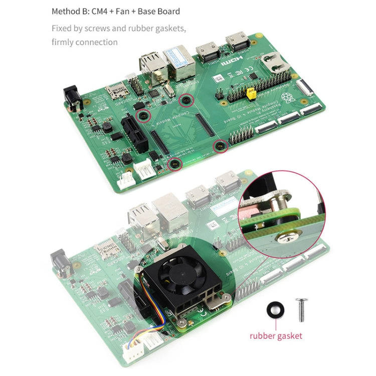 Waveshare Dedicated 3007 Cooling Fan for Raspberry Pi Compute Module 4 CM4, Power Supply:5V
