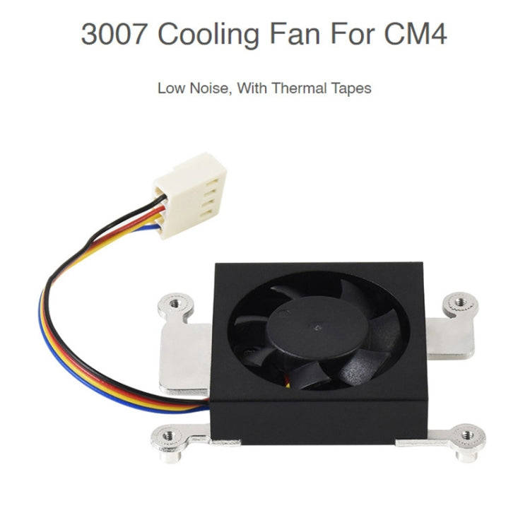 Waveshare Dedicated 3007 Cooling Fan for Raspberry Pi Compute Module 4 CM4, Power Supply:12V