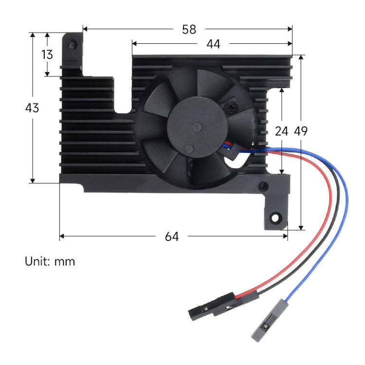 Waveshare Dedicated All-In-One Aluminum Alloy Cooling Fan For Raspberry Pi 4B