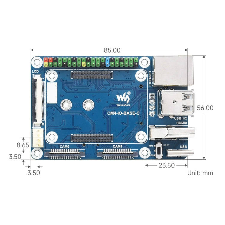 Waveshare Mini Base Board Designed for Raspberry Pi Compute Module 4