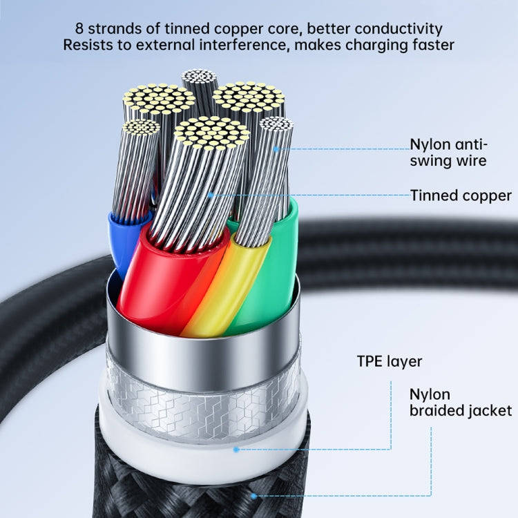 JOYROOM 100W Type-C to Type-C Surpass Series Fast Charging Data Cable, Length:2m(White)
