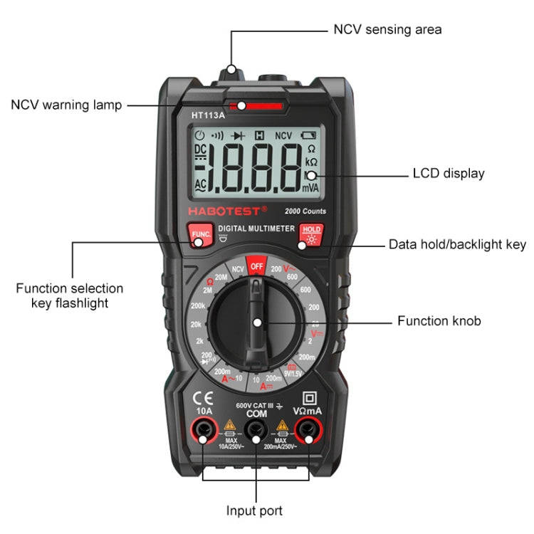 HABOTEST HT113C Automatic Range High-precision Digital Multimeter