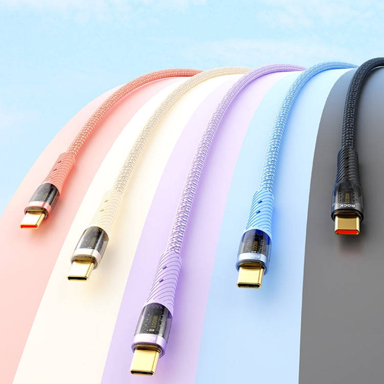 ROCK Z21 100W USB-C/Type-C to USB-C/Type-C Transparent Fast Charging Data Cable, Length: 1.2m(Pur...