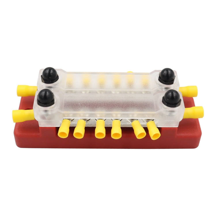CP-3114 1 Pair 150A 12-48V RV Yacht Double-row 6-way Busbar with 32pcs Terminals