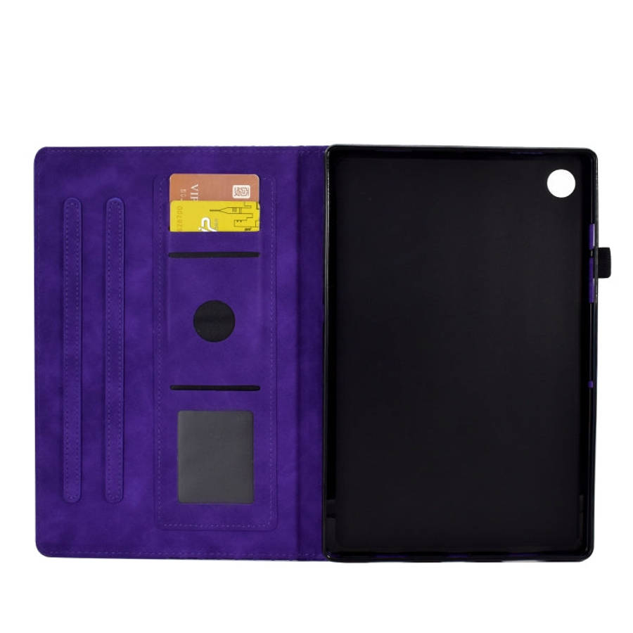 For Huawei MatePad T10 / T10S / Honor Tablet 6 Rhombus Embossed Leather Tablet Case(Purple)