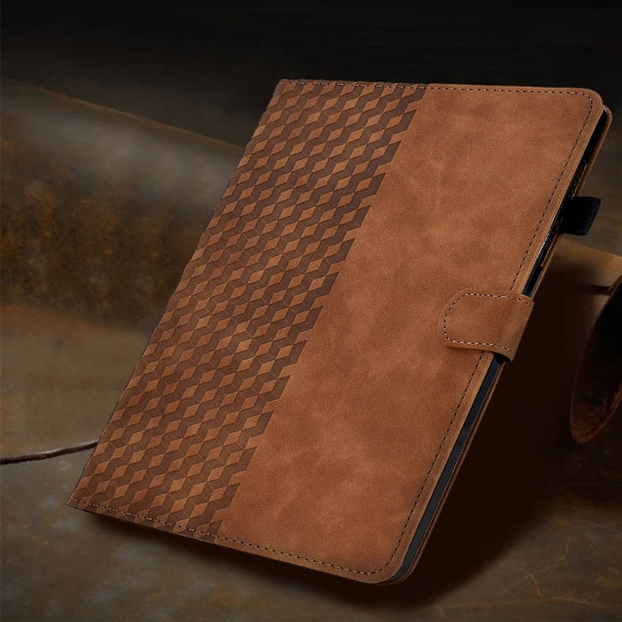 For Huawei MatePad T10 / T10S / Honor Tablet 6 Rhombus Embossed Leather Tablet Case(Brown)