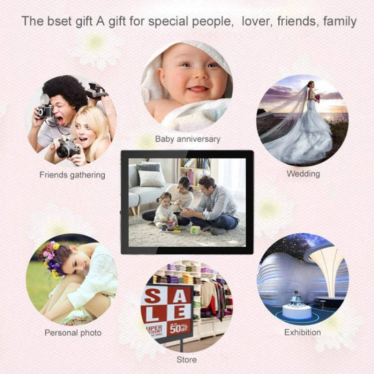 15 inch LED Display WiFi Cloud Photo Frame, RK3126C Quad Core up to 1.5GHz, Android 6.0, 1GB+16GB...