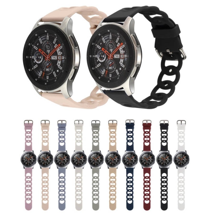 22mm Donut Hollow Silicone Watch Band(Apricot)