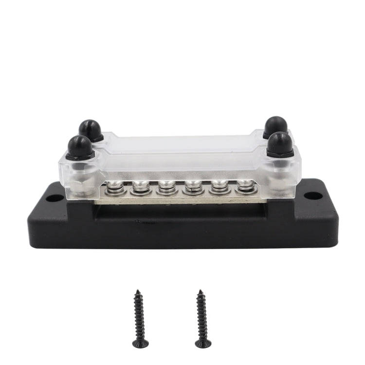 CP-3023-01 150A 12-48V RV Yacht Double-row 6-way Busbar(Black)