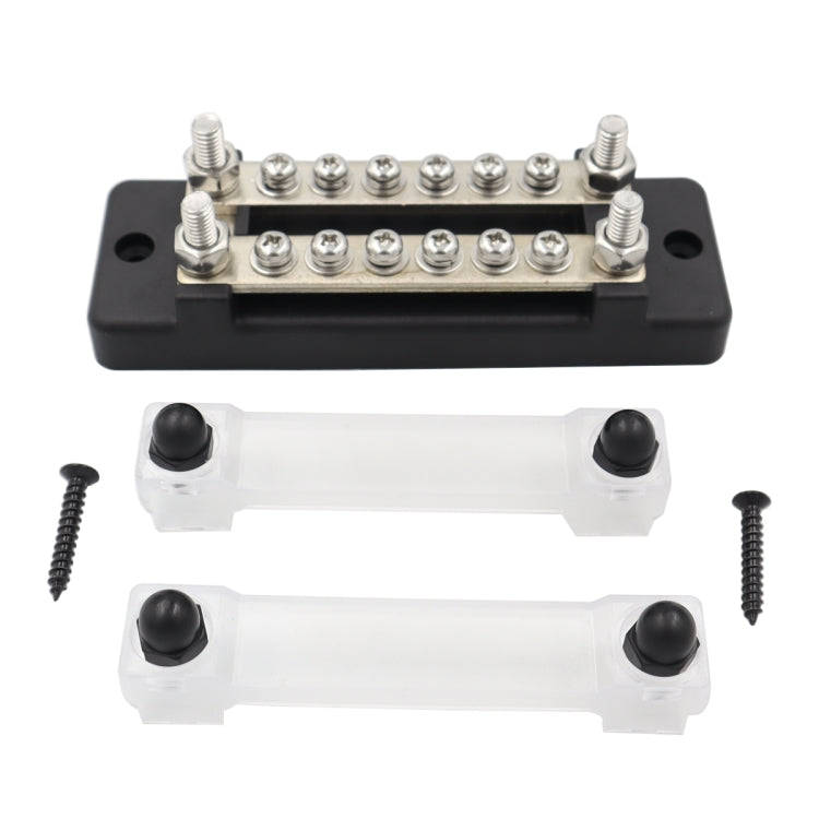 CP-3023-01 150A 12-48V RV Yacht Double-row 6-way Busbar(Black)