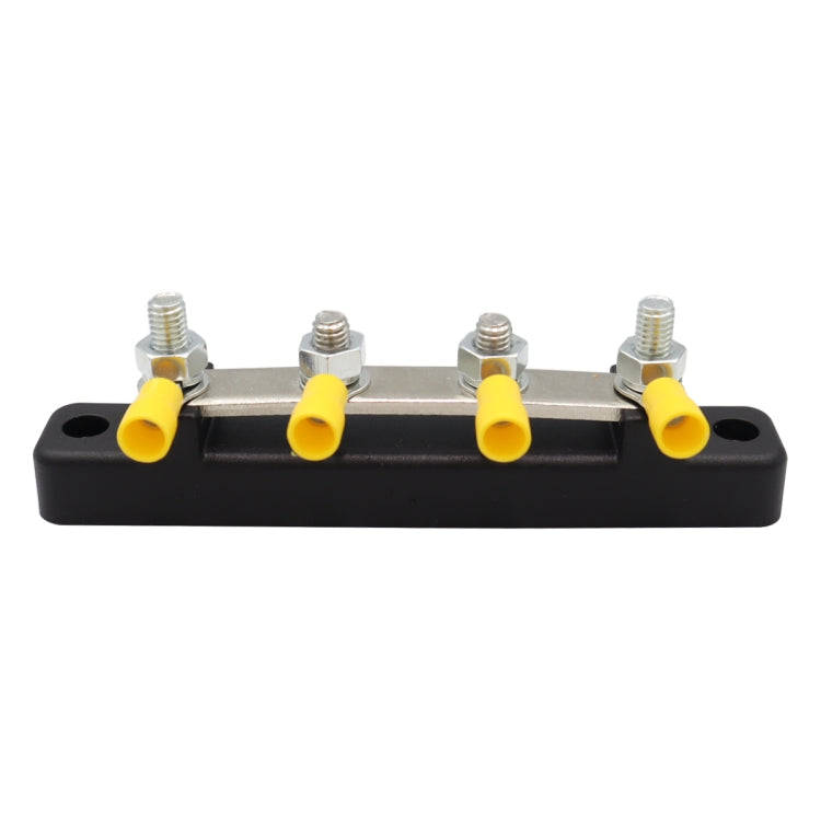 CP-3119 150A 12-48V RV Yacht Single-row 2-way Busbar with 4pcs Terminals(Black)