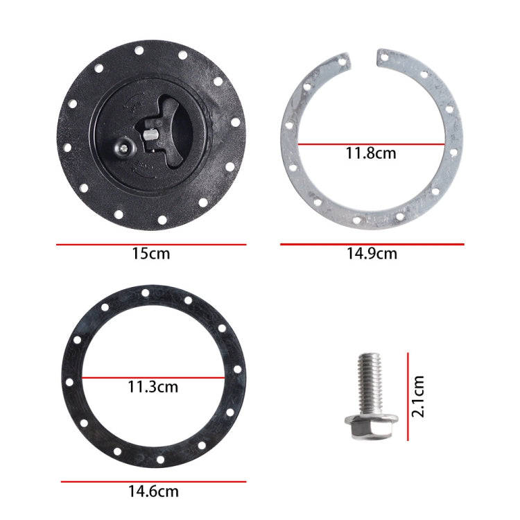 Car Modification Universal Fuel Cell Gas Tank Filler Cap with Nut(Black)