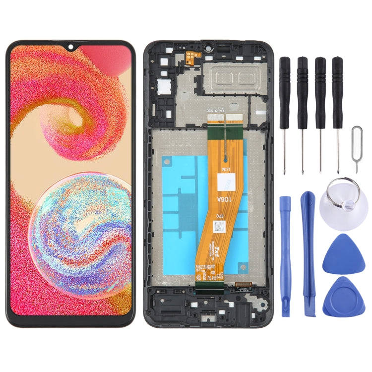 For Samsung Galaxy A04E SM-A042 LCD Screen Digitizer Full Assembly with Frame