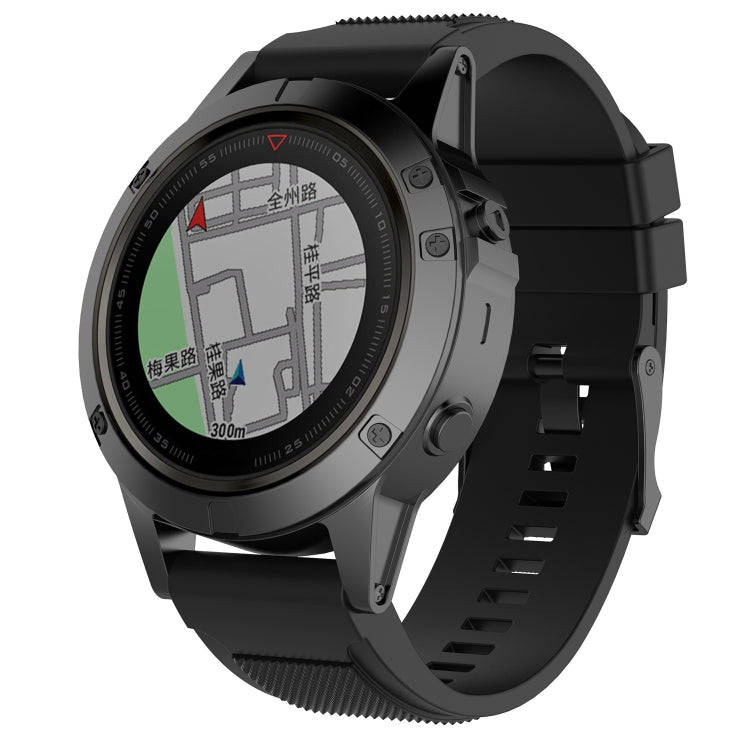 For Garmin Fenix 5X (26mm) Fenix3 / Fenix3 HR Silicone Watch Band(Black)