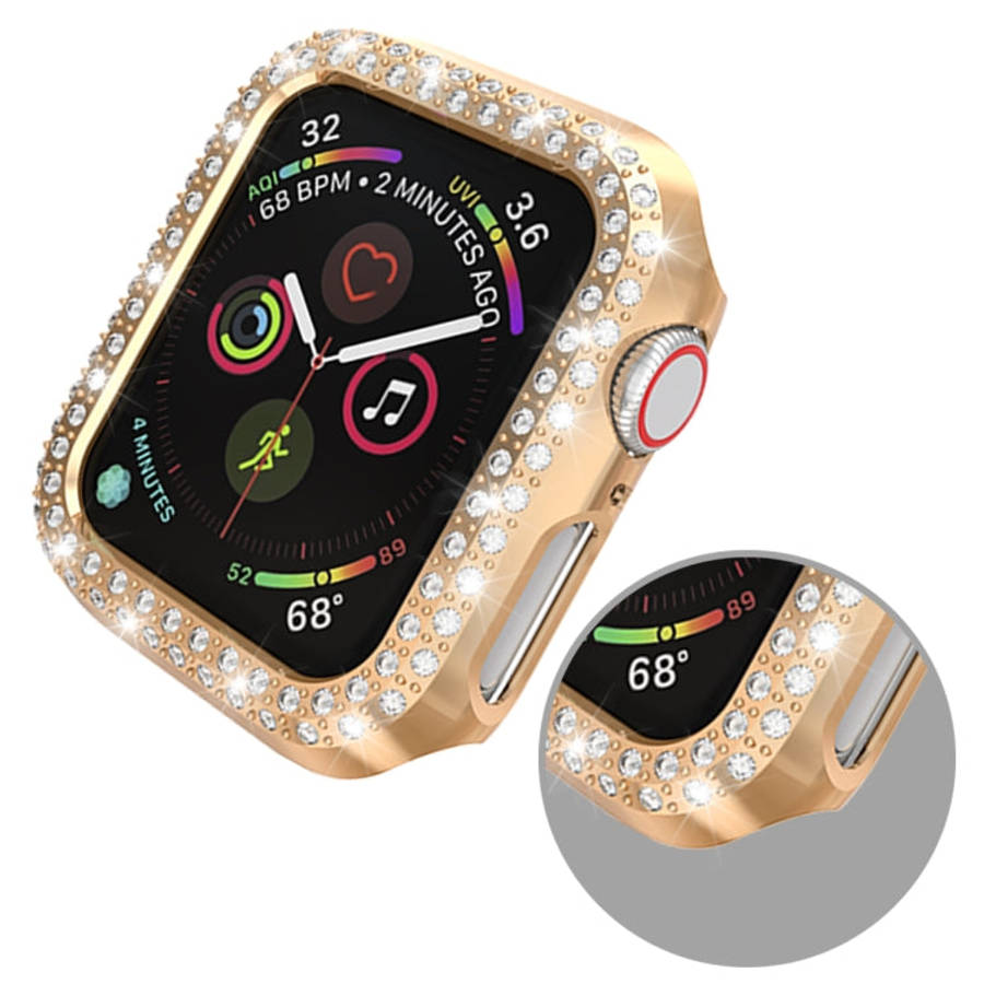 For Apple Watch Series 6 / 5 / 4 / SE 2025 / 2023 / 2022 44mm Double Row Diamonds PC Protective C...