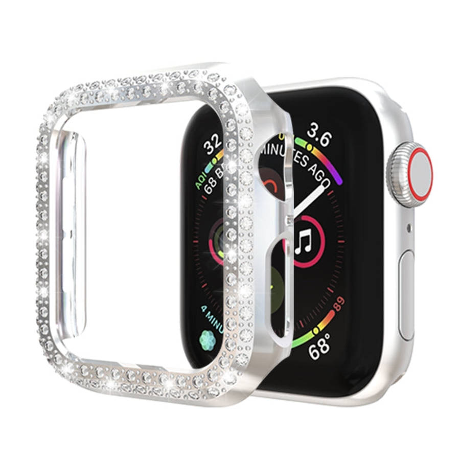 For Apple Watch Series 6 / 5 / 4 / SE 2025 / 2023 / 2022 44mm Double Row Diamonds PC Protective C...