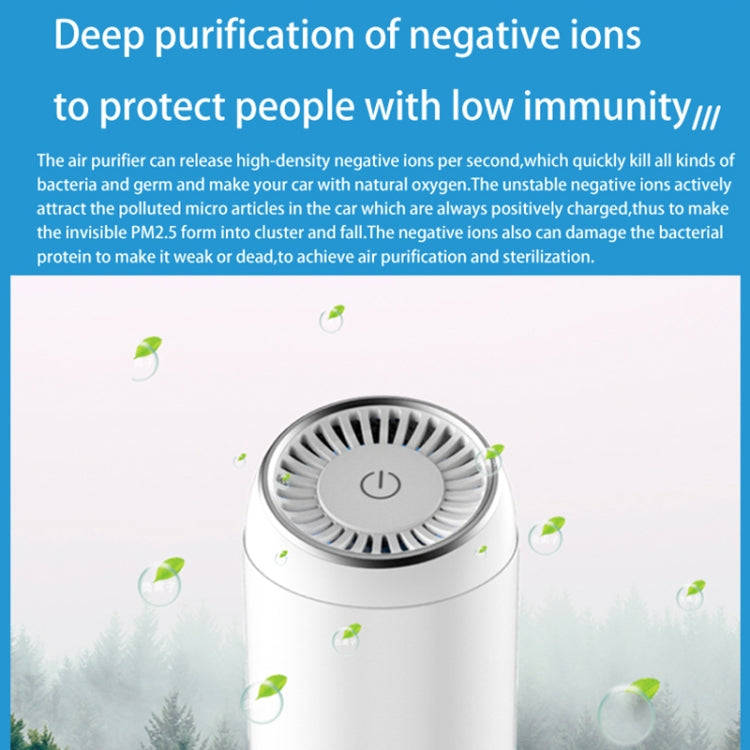 Y-20 Desktop Car Negative Ion Air Purifier(White)
