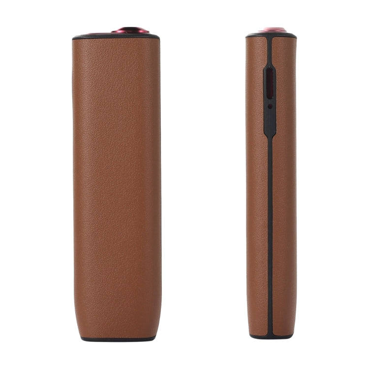 For IQOS ILUMA ONE Leather + TPU Electronic Cigarette Case with Lanyard(Brown)