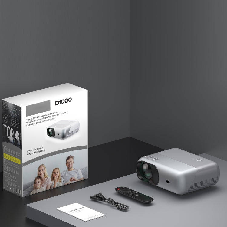D1000 1920x1080P 320ANSI Lumens Portable Mini LCD LED Smart Projector, Android(US Plug)