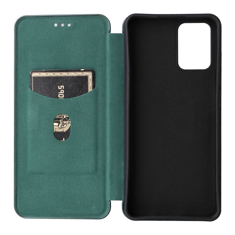 For Nokia G22 Carbon Fiber Texture Flip Leather Phone Case(Green)