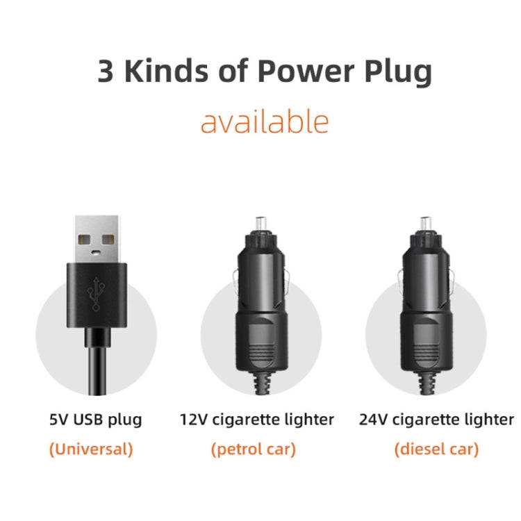 F4310 360-Degree Rotating Adjustable Car Three-Head Fan, Style:24V Cigarette Lighter