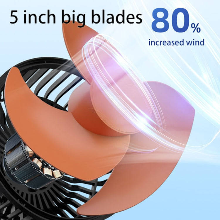F622 Car Creative Folding Rotatable Double Head Electric Cooling Fan, Style:12V Cigarette Lighter