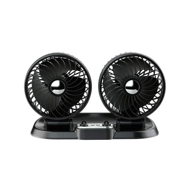 F622U Car Creative Folding Rotatable Double Head Electric Cooling Fan with Dual USB Charging Port...