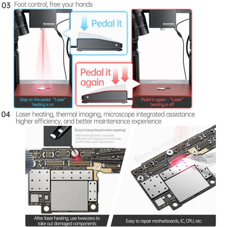 Mega-idea Intelligent Infrared Laser Desoldering Machine, Model:With Microscope Set(EU Plug)