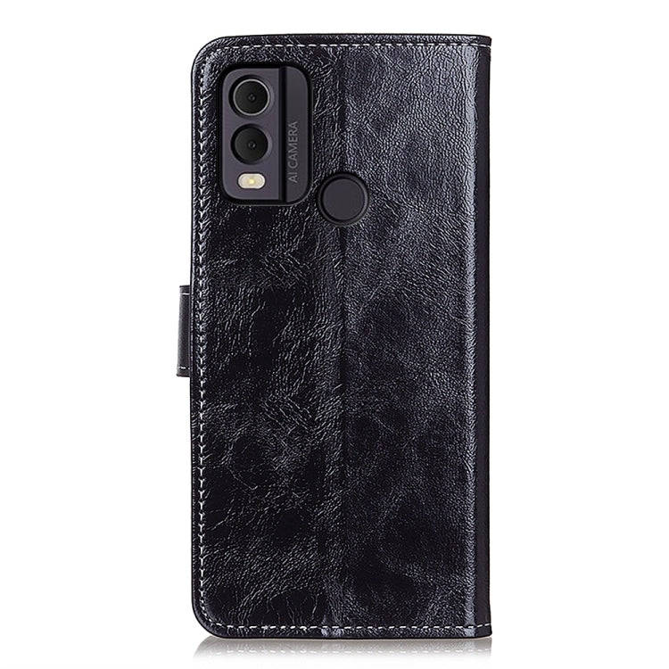 For Nokia C22 4G Retro Crazy Horse Texture Leather Phone Case(Black)