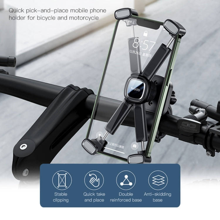 Yesido C191 4-axis Support Bicycle Handle Phone Holder(Black)
