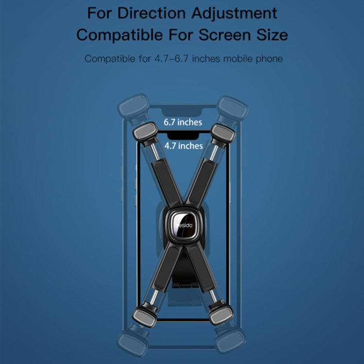 Yesido C191 4-axis Support Bicycle Handle Phone Holder(Black)