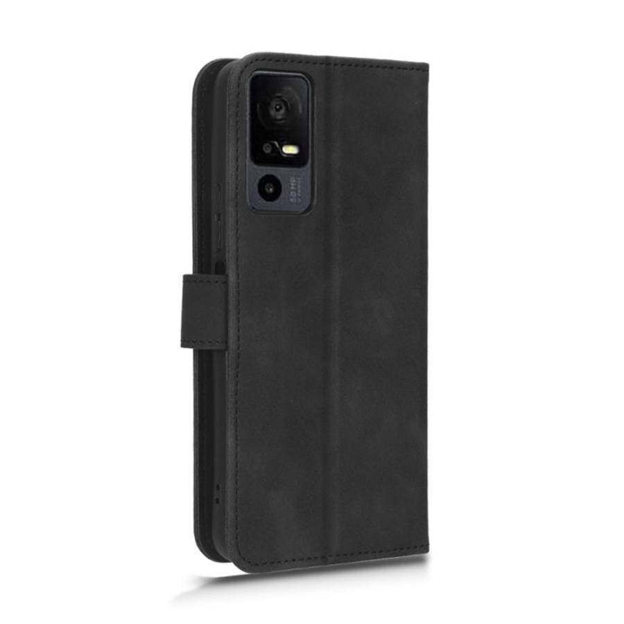 For TCL 40 XL Skin Feel Magnetic Flip Leather Phone Case(Black)