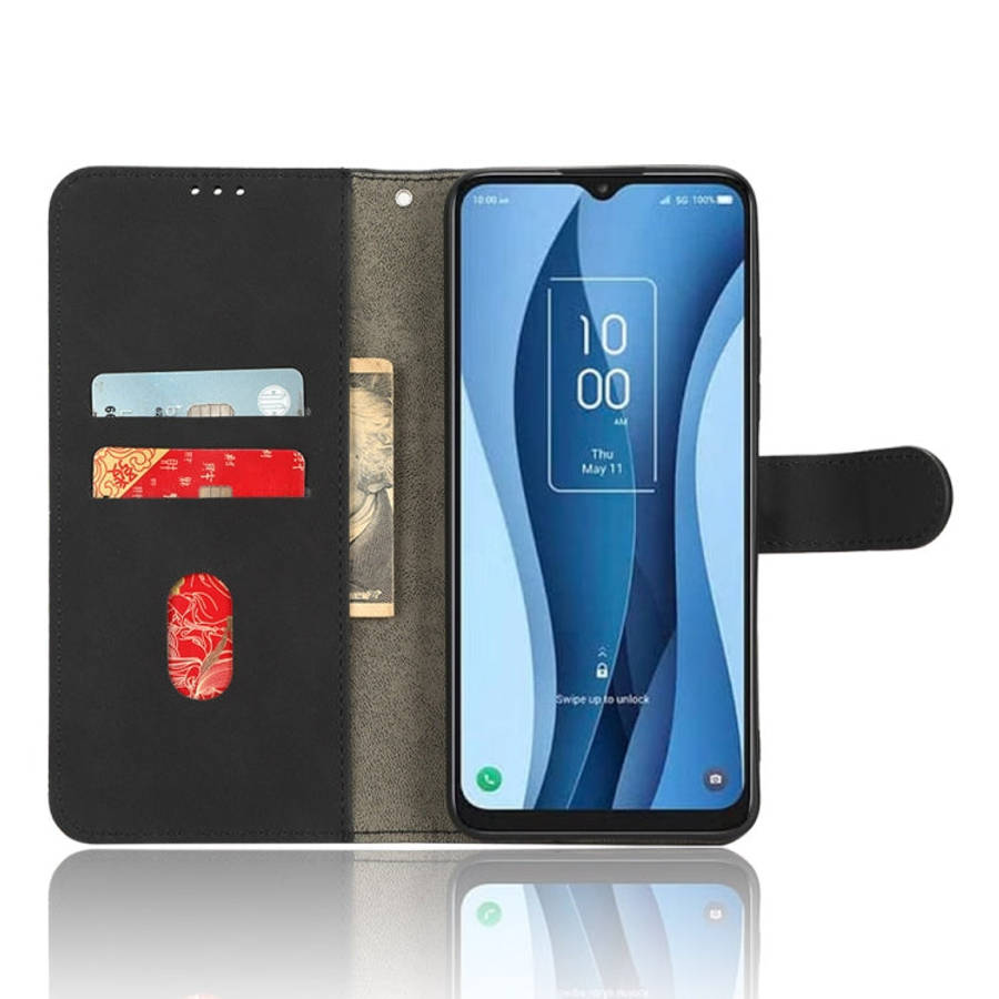 For TCL 40 XL Skin Feel Magnetic Flip Leather Phone Case(Black)